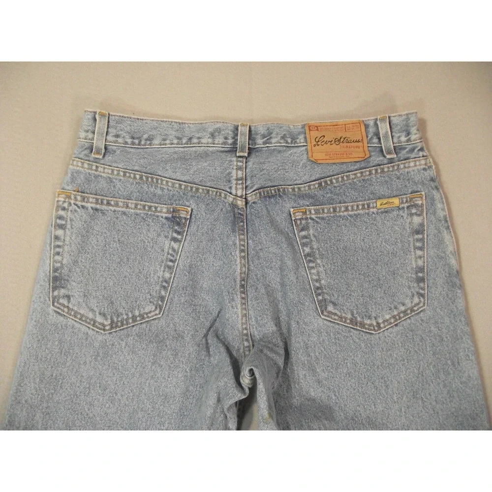 Levi's Signature Jeans Men's 34 x 32 regular straight blue denim pants retro